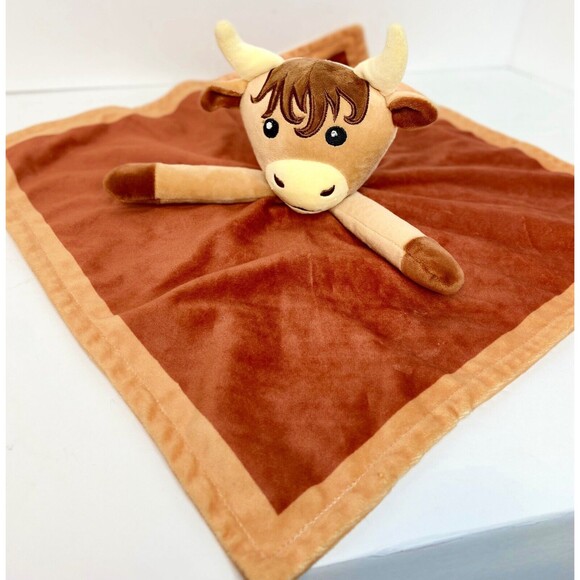 Highland Cow Baby Girl Security Blanket-Floral Highland Cow Lovey-Baby Nursery S - Picture 2 of 9